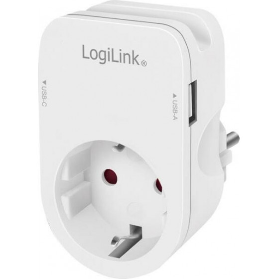Logilink Protection Socket 1 x Schuko with USB/Type-C - (PA0259)