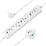 Logilink Socket 6 x Schuko with foot switch 1,5m - (LPS271)
