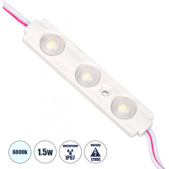 GloboStar 20 ������� x LED Modules 3 x SMD 5730 1.5W 180lm DC 12V ��������� IP67 ����� ����� 6000K - (73707)
