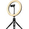 Streamplify Light 10 Streaming Ring Light - Black - 26cm & tripod - selfie stick - (TVSP-001)