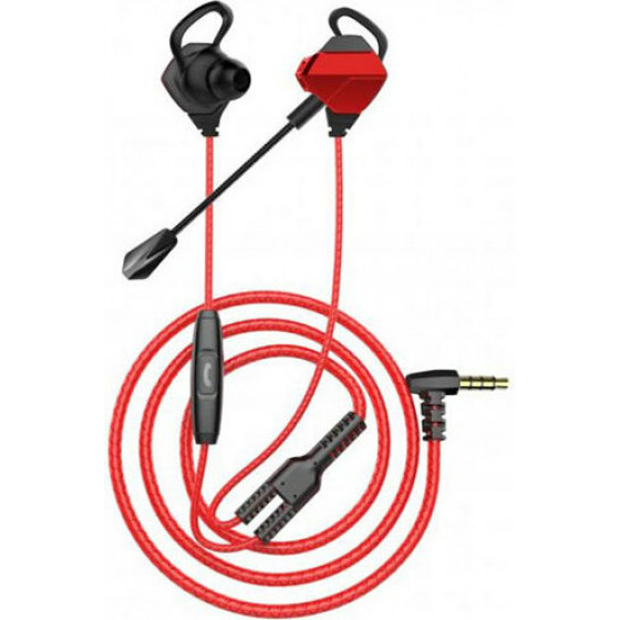White Shark in-ear headset + microphone EAGLE BLACK/RED - (GE-536)