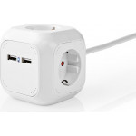 Nedis EXSOC415UFWT extension socket 4-WAY 1.50m 3680W H05VV-F 3G1.5mm� white