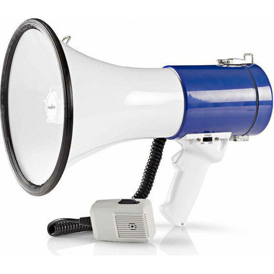 Nedis MEPH200WT Megaphone 25 W 1500 m Range Detachable Microphone White/Blue
