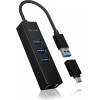 RaidSonic ICY BOX IB-HUB1419-LAN 4-port hub with USB 3.0 Type-A & Type-C interface