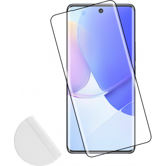 Idol 1991 tempered glass Huawei Nova 9 6.57 9H 0.30mm 3D full glue semi curved finger unlock black + squeezy card - (5205308304996)