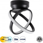 GloboStar AMELIA ��������� ������ Design LED CCT 20W 2400lm 300� AC 220-240V - �������� �������� ���� �������� On/Off All In One ����� 6000k+������ 4500k+����� 2700k �24.5 x �16 x �25cm - ����� - (61052)