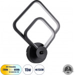 GloboStar ANNA ��������� ������ - ������ Design LED CCT 15W 1800lm 300� AC 220-240V - �������� �������� ���� �������� On/Off All In One ����� 6000k+������ 4500k+����� 2700k �25 x �8 x �30cm - ����� - (61085)