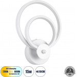 GloboStar FREDDIE ��������� ������ - ������ Design LED CCT 15W 1800lm 300� AC 220-240V - �������� �������� ���� �������� On/Off All In One ����� 6000k+������ 4500k+����� 2700k �20 x �7.5 x �25cm - ����� - (61077)