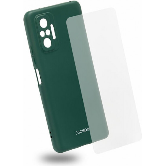 Egoboo Case Tpu Pine Green +Tempered Glass(Xiaomi Redmi Note 10S) - (XNOT10PDTPUGRNGL)