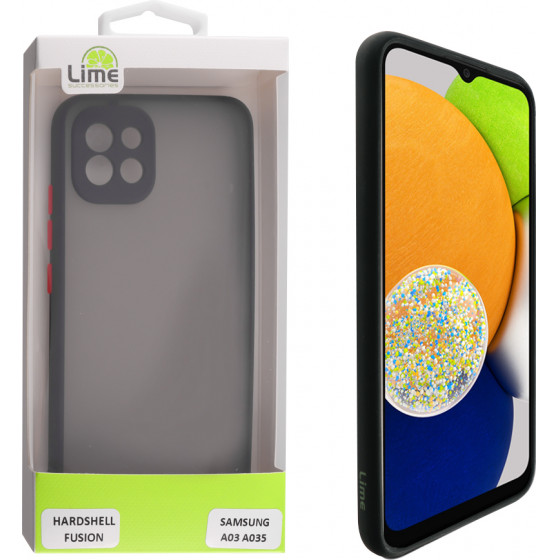 Lime Successories ���� Samsung A03 A035 6.5'' Hardshell Fusion Camera Guard Black With Red Keys - (5205308307010)