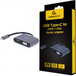 Cablexpert Usb TYPE-C To Hdmi + Vga Display Adapter Space Grey Retail Pack - (A-USB3C-HDMIVGA-01)