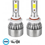 GloboStar H10 C6 Line KIT ������� �������� ����������� & �������� 1st Generation Can-Bus Series LED CREE CXB COB 72W 7600lm DC 8-48V ��������� IP65 ����� ����� 6000K - (82006)