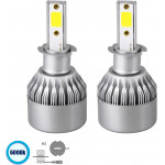 GloboStar H3 C6 Line KIT ������� �������� ����������� & �������� 1st Generation Can-Bus Series LED CREE CXB COB 72W 7600lm DC 8-48V ��������� IP65 ����� ����� 6000K - (82001)
