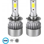 GloboStar H7 C6 Line KIT ������� �������� ����������� & �������� 1st Generation Can-Bus Series LED CREE CXB COB 72W 7600lm DC 8-48V ��������� IP65 ����� ����� 6000K - (82003)