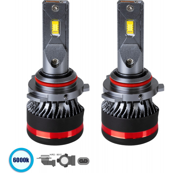 GloboStar HIR2 9012 HL Line KIT ������� �������� ����������� & �������� 3rd Generation Can-Bus Extreme Series LED CREE CXB COB 100W 24000lm DC 9-32V ��������� IP67 ����� ����� 6000K - (82091)