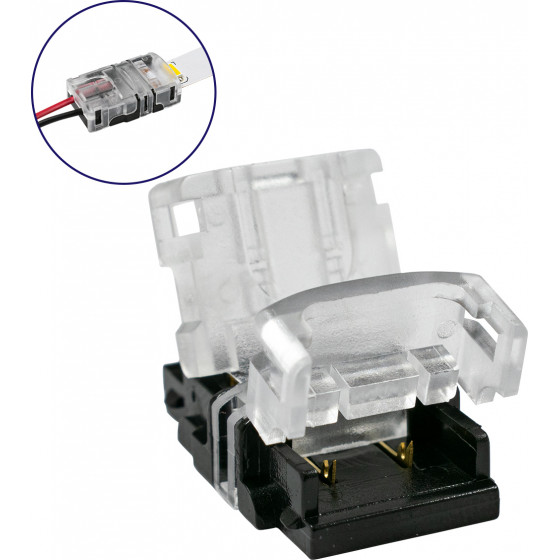 GloboStar ������������� ������ IP20 - Strip To Cable Connector ��� ����� 1 x ���������� ������� LED ������� 10mm �� 1 x ������� ����������� - (70718)