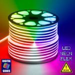 GloboStar OVALE 120� Degree Neon Flex Epistar LED SMD 5050 1m 18W/m 60LED/m 1818lm/m 120� DC 24V ��������� IP68 Digital Magic Addressable IC WS2811 RGB Dimmable - (70569)