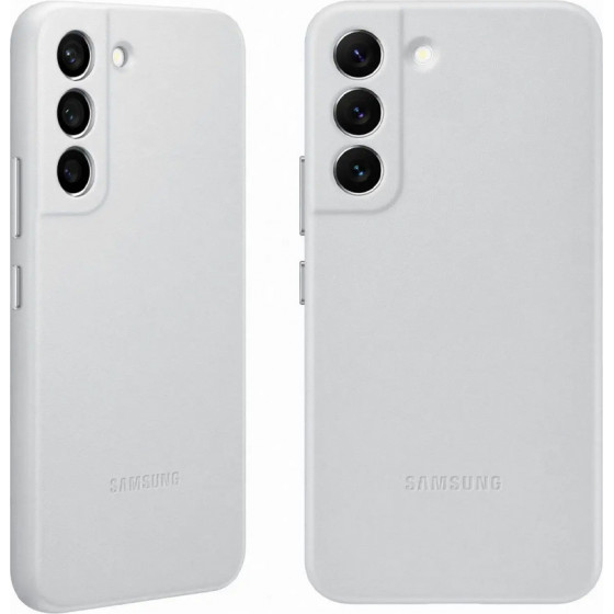 Samsung ���� S22 5G S901 Leather Cover Light Grey Packing Or - (EF-VS901LJEGWW)