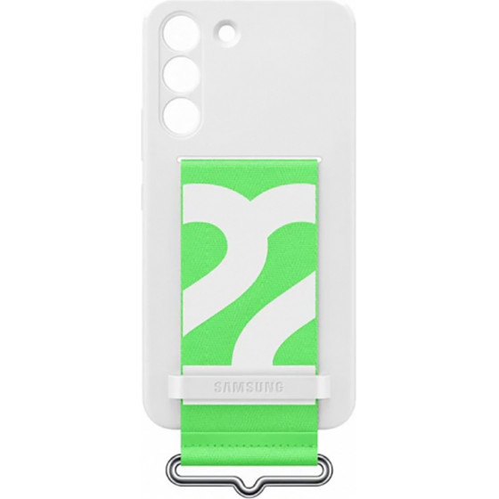 Samsung ���� S22 5G S901 Silicone Cover With Strap White Packing Or - (EF-GS901TWEGWW)