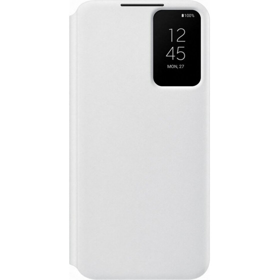Samsung ���� S22 Plus 5G S906 Clear View Cover White Packing Or - (EF-ZS906CWEGEE)