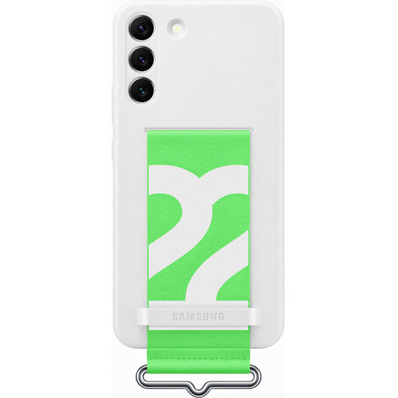 Samsung ���� S22 Plus 5G S906 Silicone Cover With Strap White Packing Or - (EF-GS906TWEGWW)