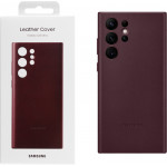 Samsung ���� S22 Ultra 5G S908 Leather Cover Burgundy Packing Or - (EF-VS908LEEGWW)