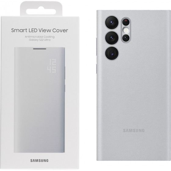 Samsung ���� S22 Ultra 5G S908 Led View Cover Light Grey Packing Or - (EF-NS908PJEGEE)