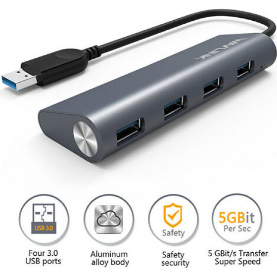 Wavlink Superspeed 4-Port Usb 3.0 Aluminum Hub - (WL-UH3048)