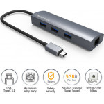 Wavlink Superspeed USB-C 4-Port Hub With Gigabit Ethernet - (WL-UH3031GC)