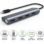 Wavlink Superspeed USB-C To Usb 3.0 4-Port Aluminum Hub - (WL-UH3048C)