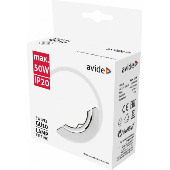 Avide GU10 Frame Round Swivel White - (ABGU10F-NS-W)