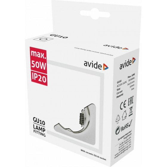 Avide GU10 Frame Square White - (ABGU10F-S-W)