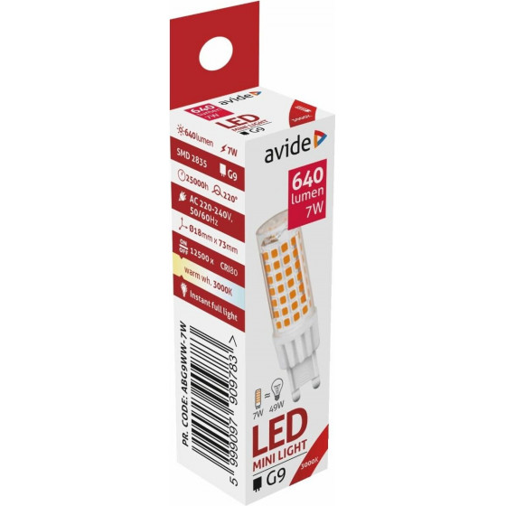 Avide LED 7W G9 220� 3000K - (ABG9WW-7W)