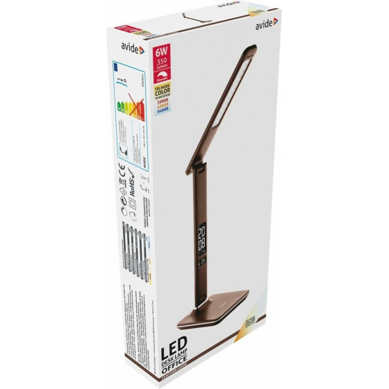 Avide LED Desk Lamp Office Leather Calendar Brown 6W - (ABLDL-OLC-6W-BR)