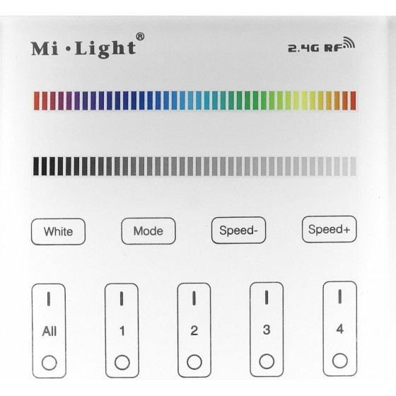 Avide LED Strip 12V RGB+W 4 Zone RF Surf. Mounted /2xAAA/ Touch - (ABLS12VTPSRGBW-RFC-4Z)