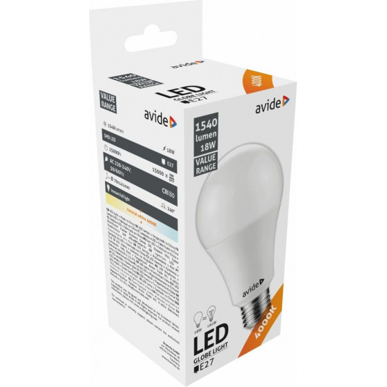 Avide Value LED Globe E27 18W 4000K - (ABBG27NW-18W)