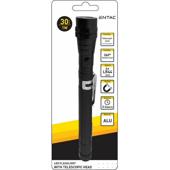 Entac Flashlight Telescopic Neck 1W Alu - (EFL-1W-FLEX-ALU)