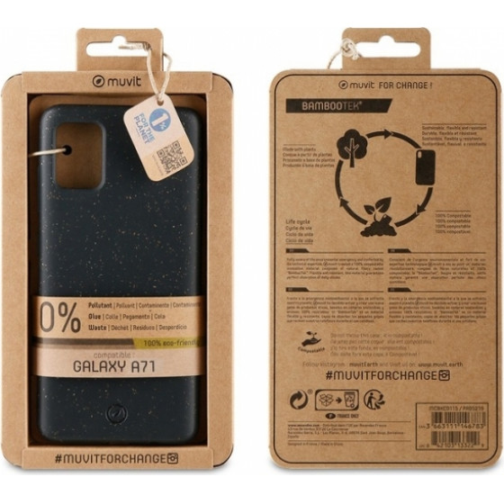 Muvit Bambootek Samsung A71 Storm Black Backcover - (MCBKC0139)