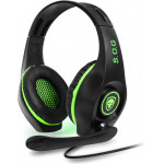 Spirit Of Gamer Sog Pro Stereo Headphones Mic Jack 3.5mm Xbox One Black Green - (MIC-G715XB1)