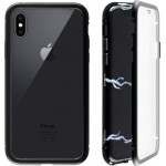 Idol 1991 ���� Iphone Xs Max 6.5'' Magnetic Metal Frame BLACK+Tempered Glass BACK-Front - (5205308234279)
