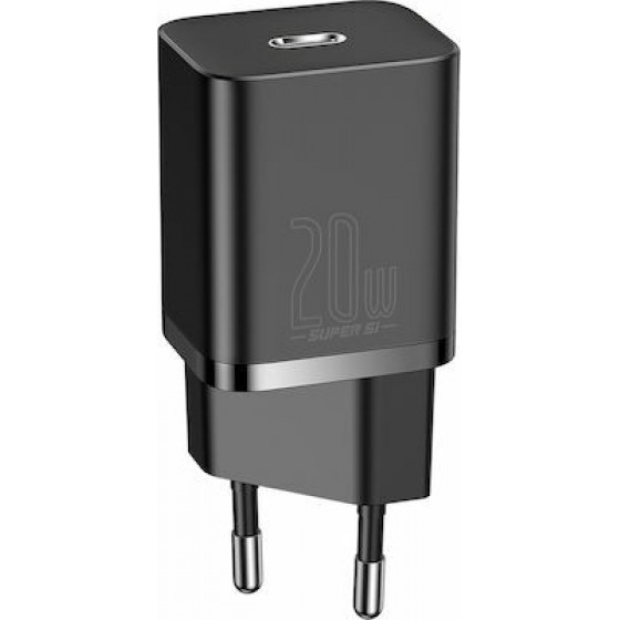 Baseus Super Si 1C Travel Charger - Type C - Qc Pd 20W 3A Black - (CCSUP-B01)
