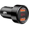 Baseus Magic Series Car Charger 2xUsb Qc 3.0 Black - (CCMLC20A-01)