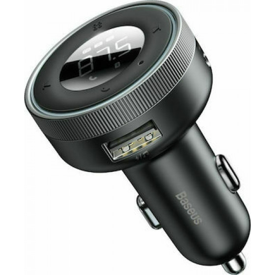 Baseus Enjoy Car Led Wireless 2x Usb / 3,5mm Jack MP3 Charger Bluetooth 5.0 3.4A Black - (CCLH-01)