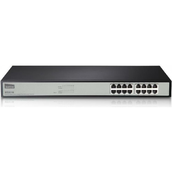 Netis Switch 16-Port 10/100MBps Rack Mount - (68-3116)