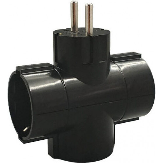Lamtech Power Socket Splitter With 3 Schuko Outlets Black - (LAM023787)