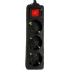 LAMTECH POWER STRIP WITH SWITCH 3 OUTLETS BLACK 1.5M - (LAM023701)