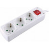 LAMTECH POWER STRIP WITH SWITCH 3 OUTLETS WHITE 1.5M - (LAM023688)
