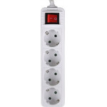LAMTECH POWER STRIP WITH SWITCH 4 OUTLETS WHITE 1.5M - (LAM023718)