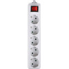 LAMTECH POWER STRIP WITH SWITCH 5 OUTLETS WHITE 1.5M - (LAM023732)