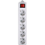 LAMTECH POWER STRIP WITH SWITCH 5 OUTLETS WHITE 1.5M - (LAM023732)